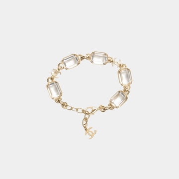 Bracelet in Gold Metal & Diamantes with CC Charm