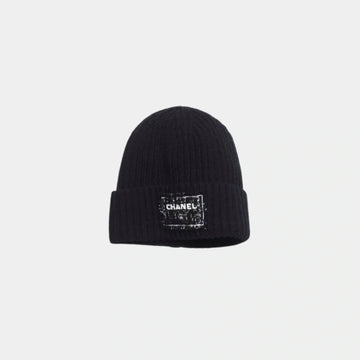 Cap Cashmere Navy Blue Black & White