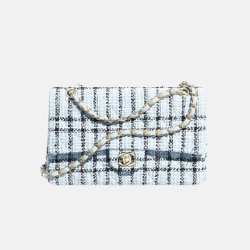 Classic 11.12 Handbag In Tweed And Gold Metal