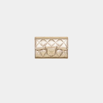 Classic Card Holder Metallic Grained Calfskin