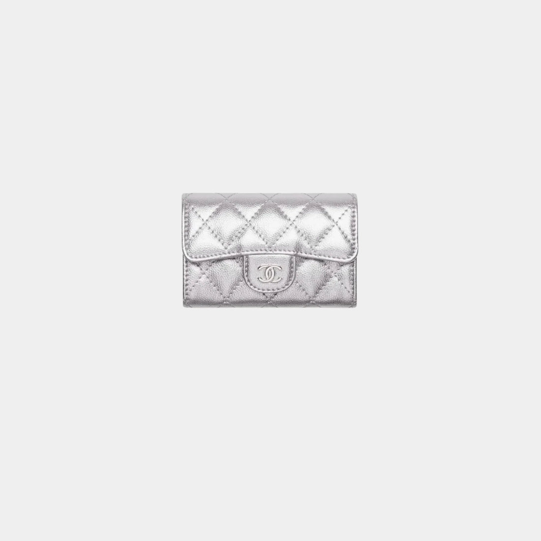 Classic Card Holder Metallic Grained Calfskin