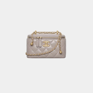 Classic Long Vanity With Chain Shiny calfskin & Gold Tone Metal