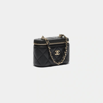 Classic Mini Bag Charm in Black Lambskin