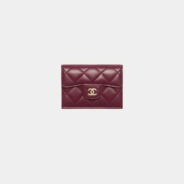 Classic Small Flap Wallet Lambskin Dark Burgundy
