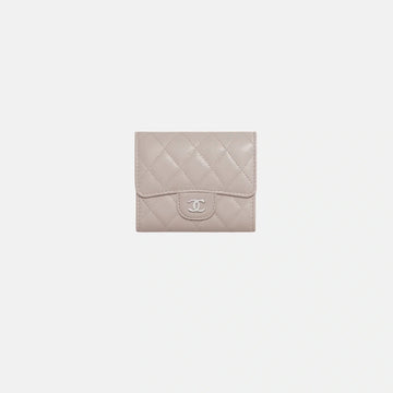 Classic Small Flap Wallet in Shiny Grained Calfskin