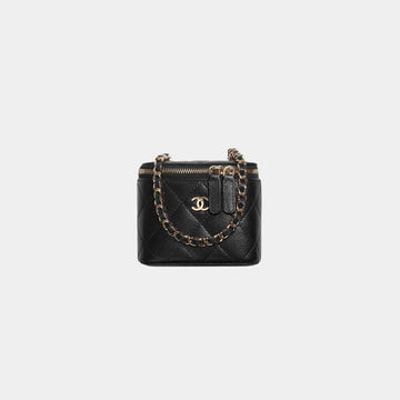 Classic Small Vanity With Chain in Grained Shiny Calfskin