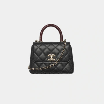 Clutch With Chain Grained Calfskin Lizard Embossed Calfskin & Gold Tone Metal