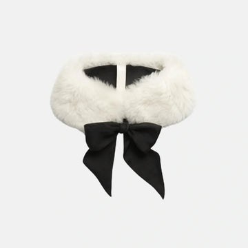 Collar Lambskin And Silk Ecru And Black