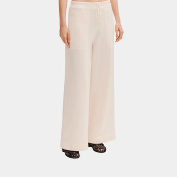 Ecru Trousers in Silk and Cotton