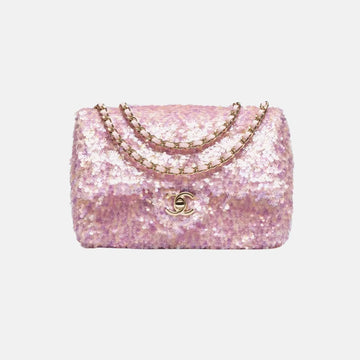 Flap Bag Sequins & Gold Tone Metal
