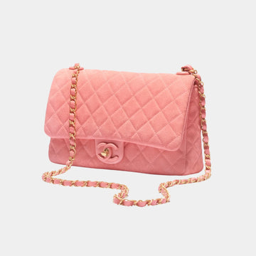 Flap Bag Suede Calfskin, Lambskin & Gold-Tone Metal