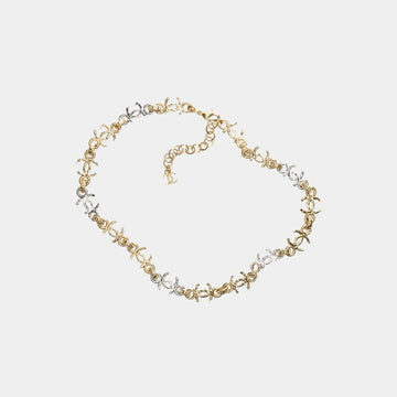 Gold and Silver Metal CC Chain Necklace