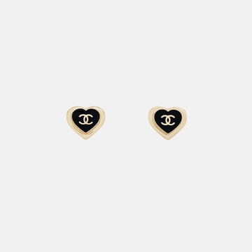 Heart Shaped Stud Earrings in Metal and Resin