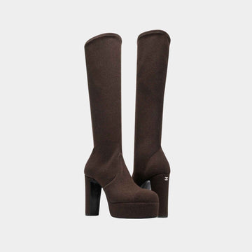 High Boots Fabric Brown