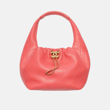 Hobo Handbag Calfskin Gold Tone Metal