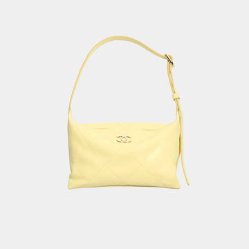 Hobo Handbag Shiny Lambskin & Gold Tone Metal