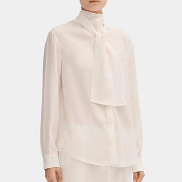 Long-sleeved Blouse in Silk Jacquard
