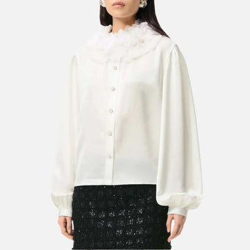Long Sleeved Blouse Silk Satin