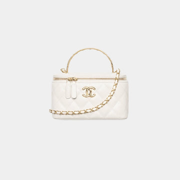 Long Vanity With Chain Grained Calfskin & Gold-Tone metal