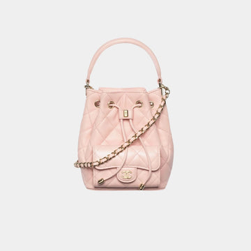 Mini Bucket With Chain Lambskin Light Pink