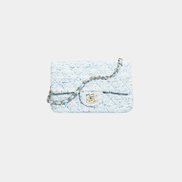 Mini Classic Handbag Tweed & Fabrics With Gold Metal