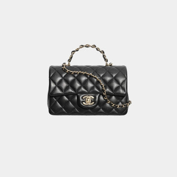 Mini Classic Handbag With Top Handle Lambskin