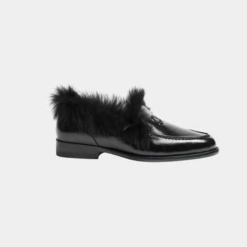 Moccasins Shiny Crumpled Lamb & Wool Lamb