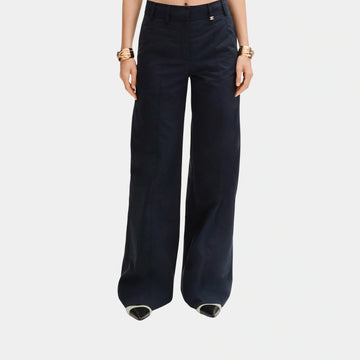 Navy Blue Trousers in Cotton