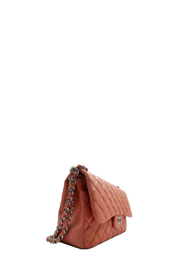 Quilted Jumbo Classic Double Flap Bag Pink