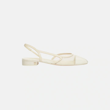 Slingbacks in Mesh and Grosgrain Ivory