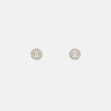 Stud Earrings in Metal and Diamantes