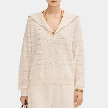Sweater in Silk Ecru
