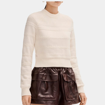 Sweater in Silk White Cashmere