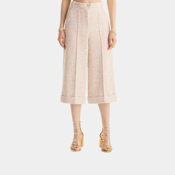 Trousers Cotton Tweed in Ecru & Gold