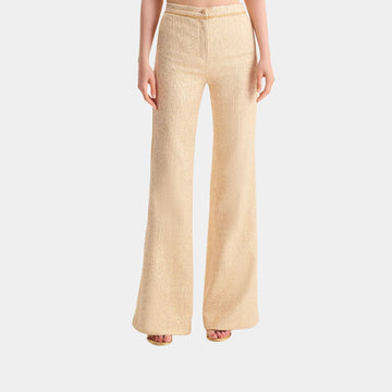 Trousers in Gold Silk Crepe
