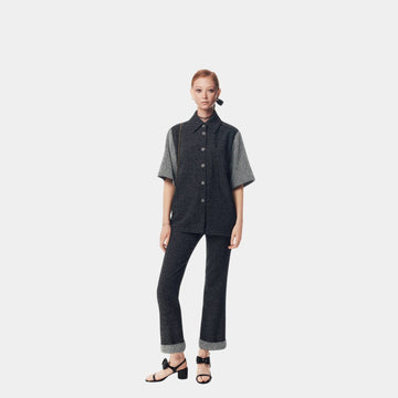 Trousers Tweed Black White