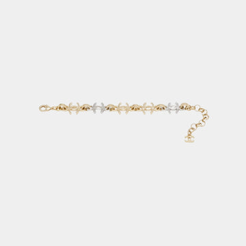 Two Tone Metal Bracelet in Gold and Silver