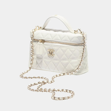 Vanity Top-handle with Chain Grained Shiny Calfskin