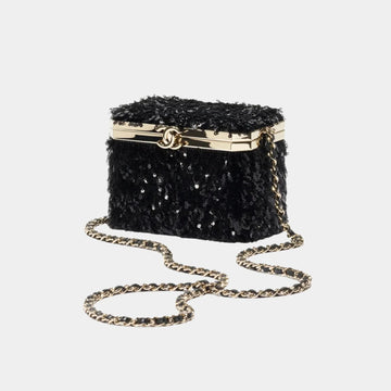 Vanity with Chain Sequins & Gold Tone Metal