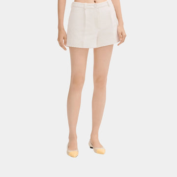 White Shorts in Tweed