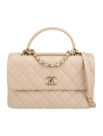 CHANEL QUILTED LEATHER SMALL CC FLAP BAG