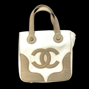 Beige Fabric Chanel Tote