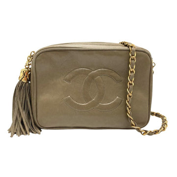 Beige Leather Chanel Shoulder Bag