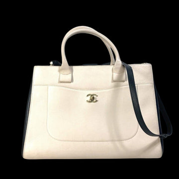 Beige Leather Chanel Handbag