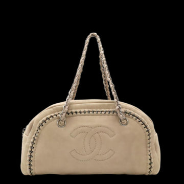 Beige Leather Chanel Handbag