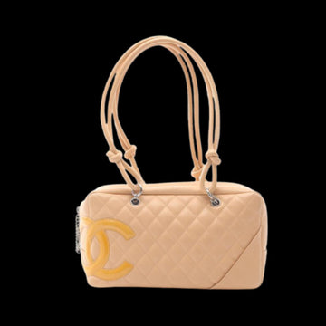 Beige Leather Chanel Handbag