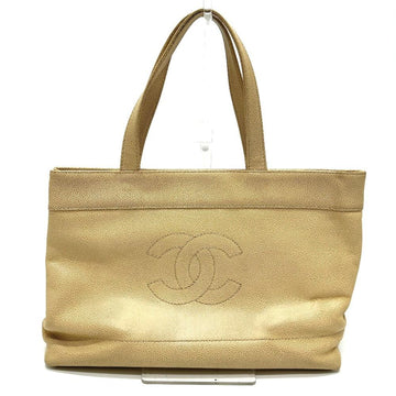 Beige Leather Chanel Tote