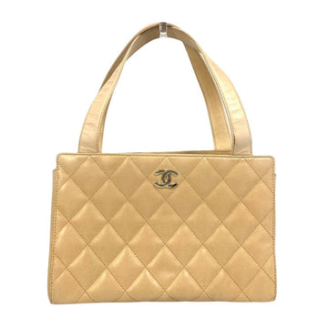 Beige Leather Chanel Handbag