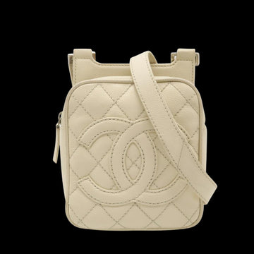 Beige Leather Chanel Crossbody Bag