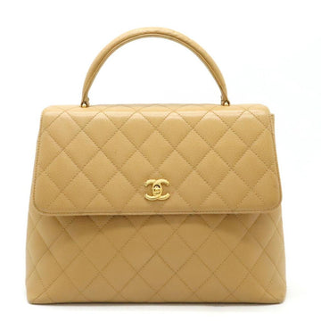 Beige Leather Chanel Handbag